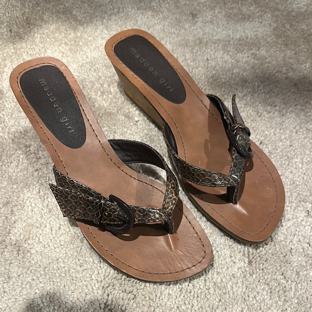 Madden Girl Brown Wedge Shoes with Comfort Contour